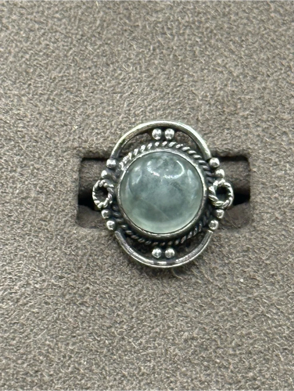 Sterling Silver fluorite Cabochon Statement Ring